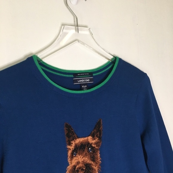 LAND’S END Dapper Dog Cotton Crewneck Sweater Size XSP - Picture 4 of 12